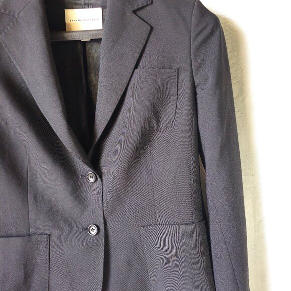 Banana Republic Stretch 2 Button Wool Blazer Black Size 8 NWOT - Picture 3 of 7